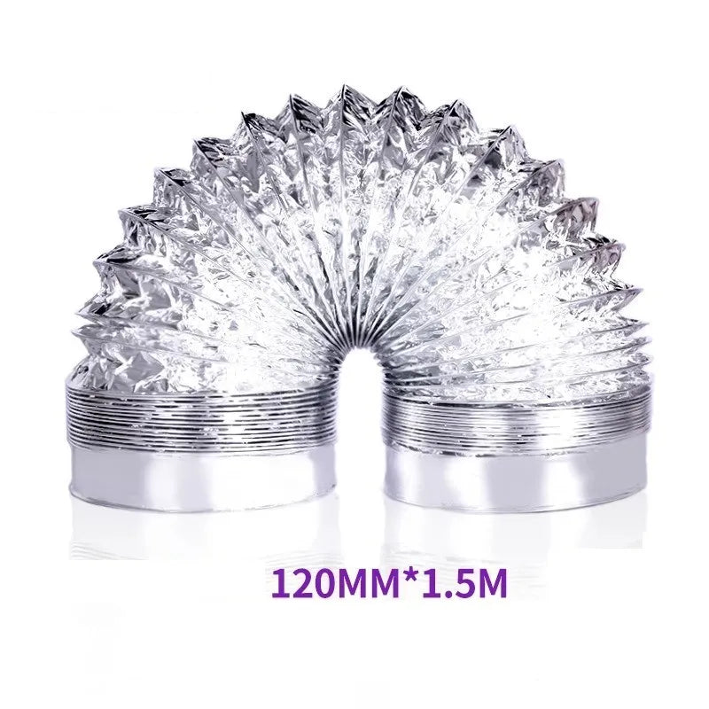 Tuyau de Hotte Aspirante en Aluminium Flexible 1,5 m, Ø 80 à 200 mm