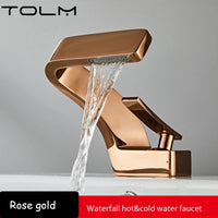 Mitigeur Lavabo Cascade Design Laiton Monotrou, 8 Finitions, Bonde en Option