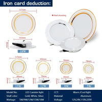 Spot LED Encastrable Cuisine Rond Blanc, Doré ou Argent, 5 à 18 W