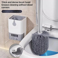 Brosse WC Multifonction à Plateau Coulissant, Bleu ou Blanc, 43,5 cm