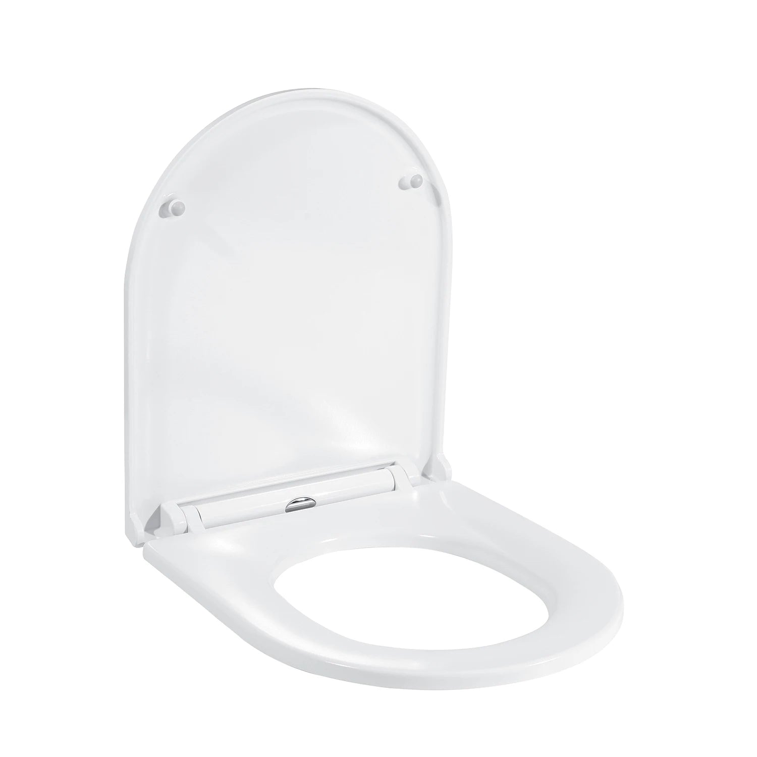 Abattant WC Fin Duroplast Frein de Chute Déclipsable Blanc Forme D