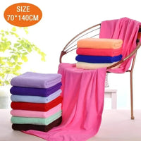 Grande Serviette de Bain Microfibre Unie 70 x 140 cm en 12 Coloris