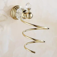 Accessoires Salle de Bain Dorés Cristal à la Pièce, 16 Articles