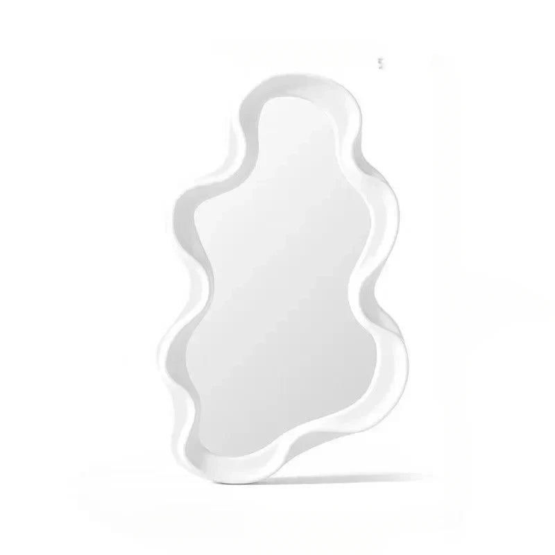 Miroir de Table Forme Nuage Organique, Cadre Ondulé, 40 x 24,5 cm