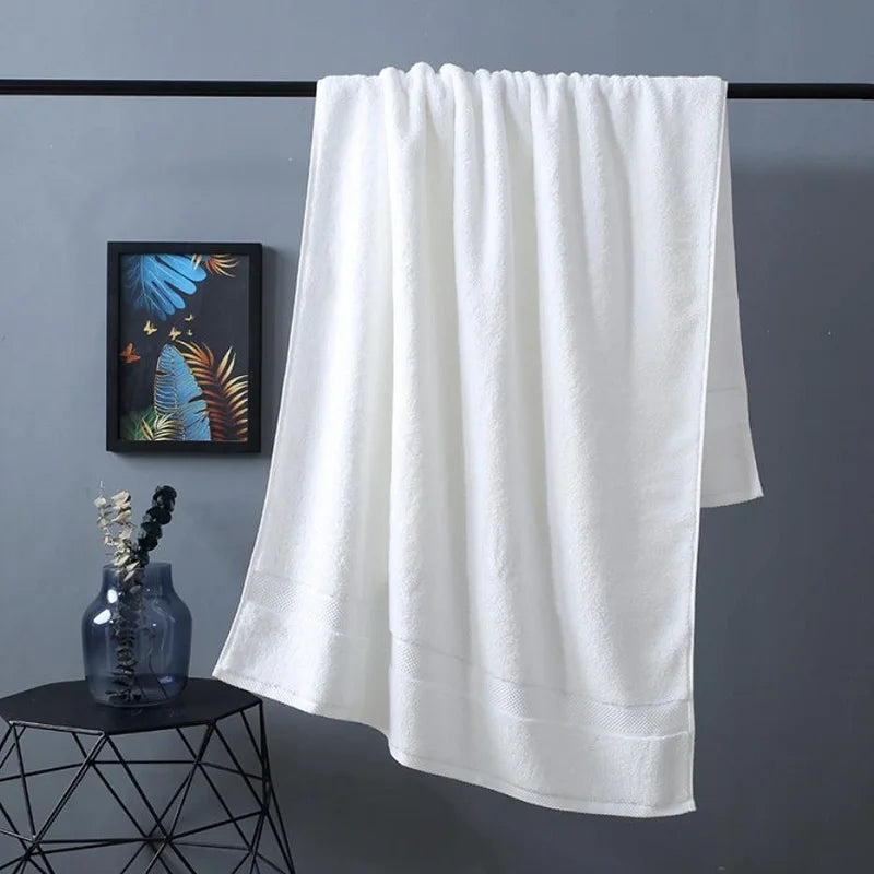 Grande Serviette de Bain Coton 80 x 160 cm, Gris, Blanc ou Bleu