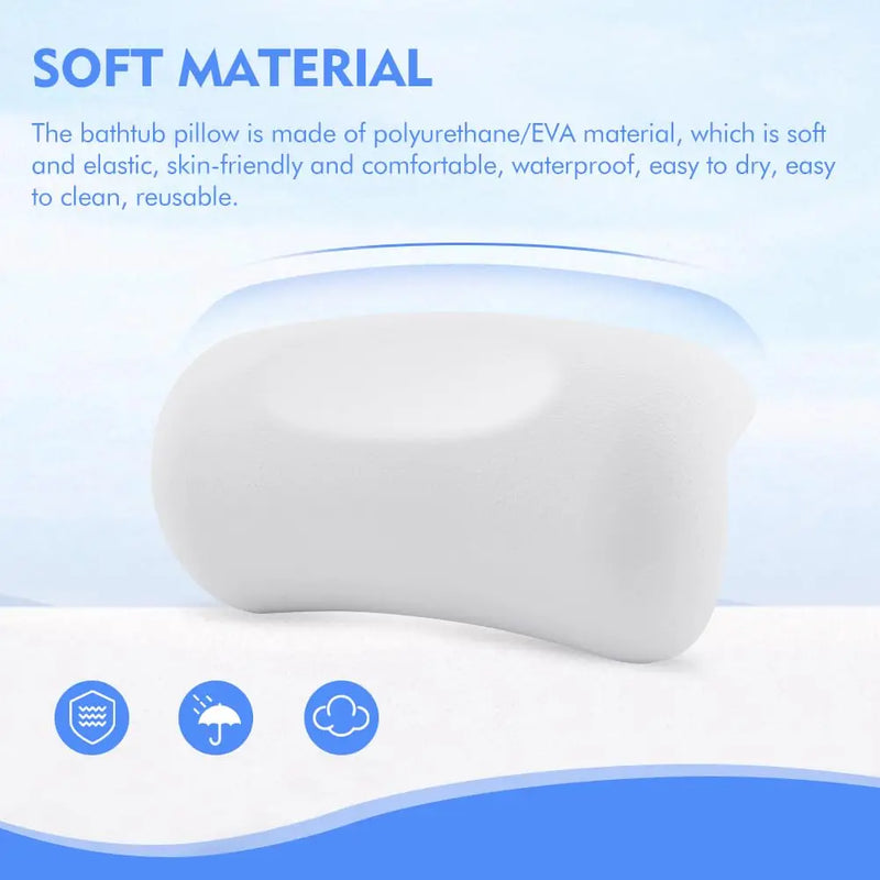 Coussin de Baignoire Spa Mémoire de Forme Ventouses