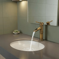 Mitigeur Lavabo Laiton et Bambou Poignée Unique