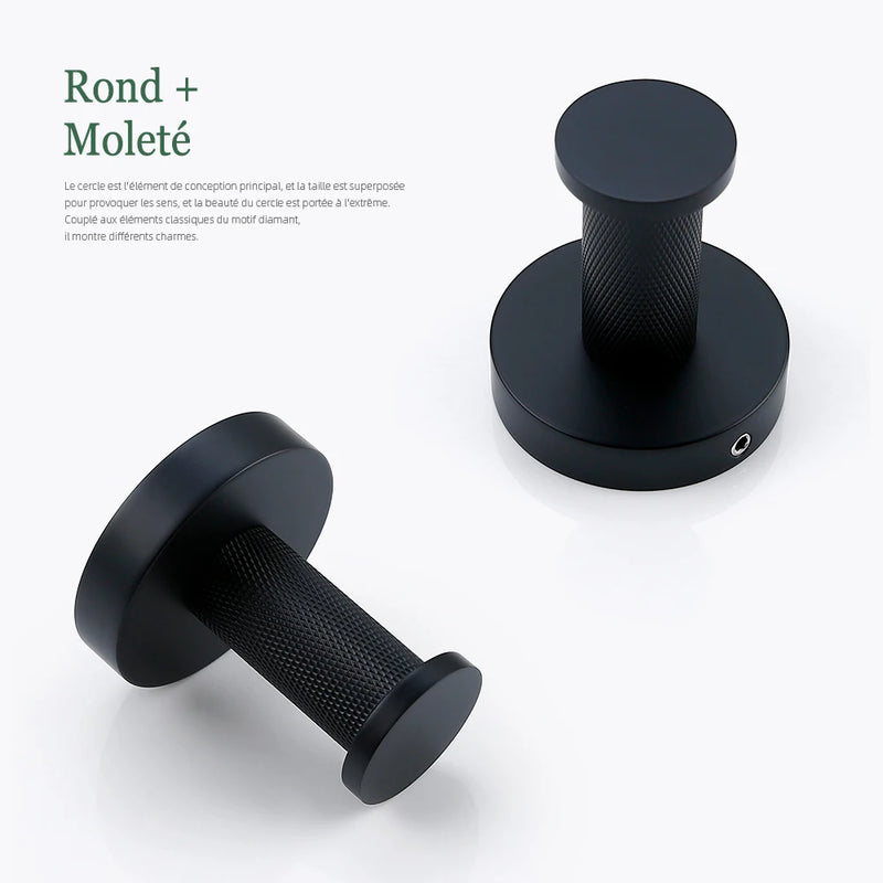 Accessoires Salle de Bain Noir Mat à la Pièce ou en Kit