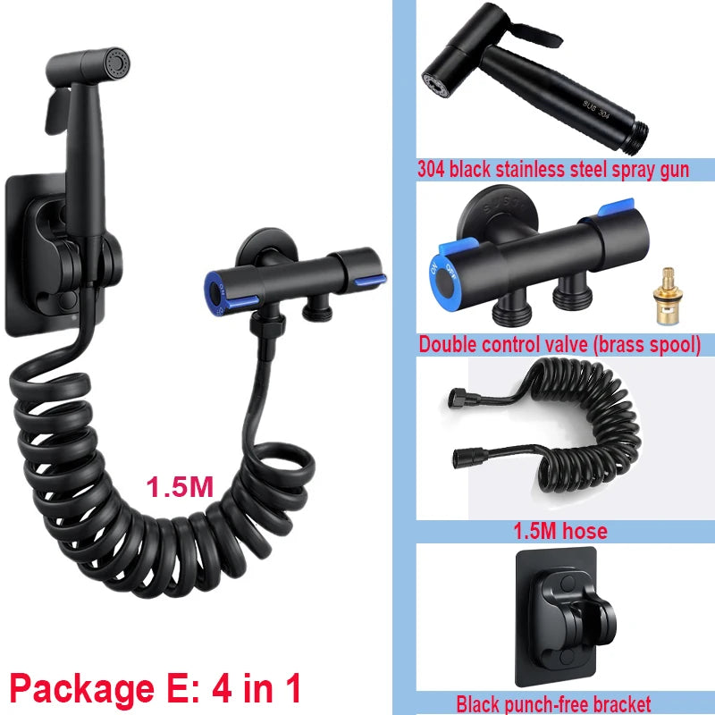 Douchette WC Inox Kit Flexible et Support