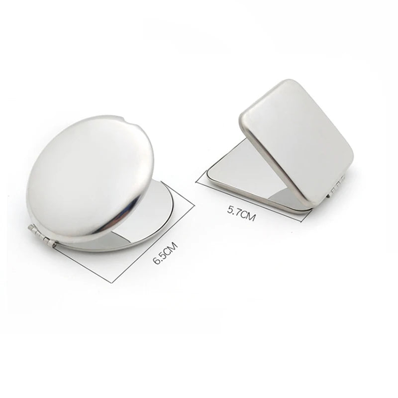 Miroir de Poche Carré Pliable Inox 5,7 cm Double Face
