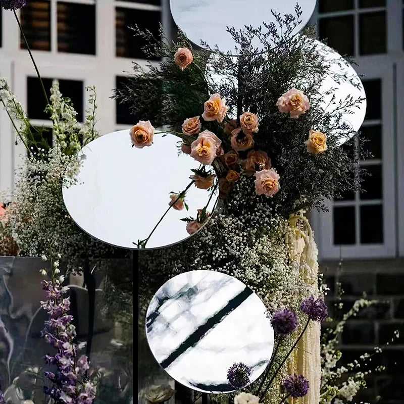 Plateau Miroir Rond Acrylique 20 cm pour Bougies et Centre de Table
