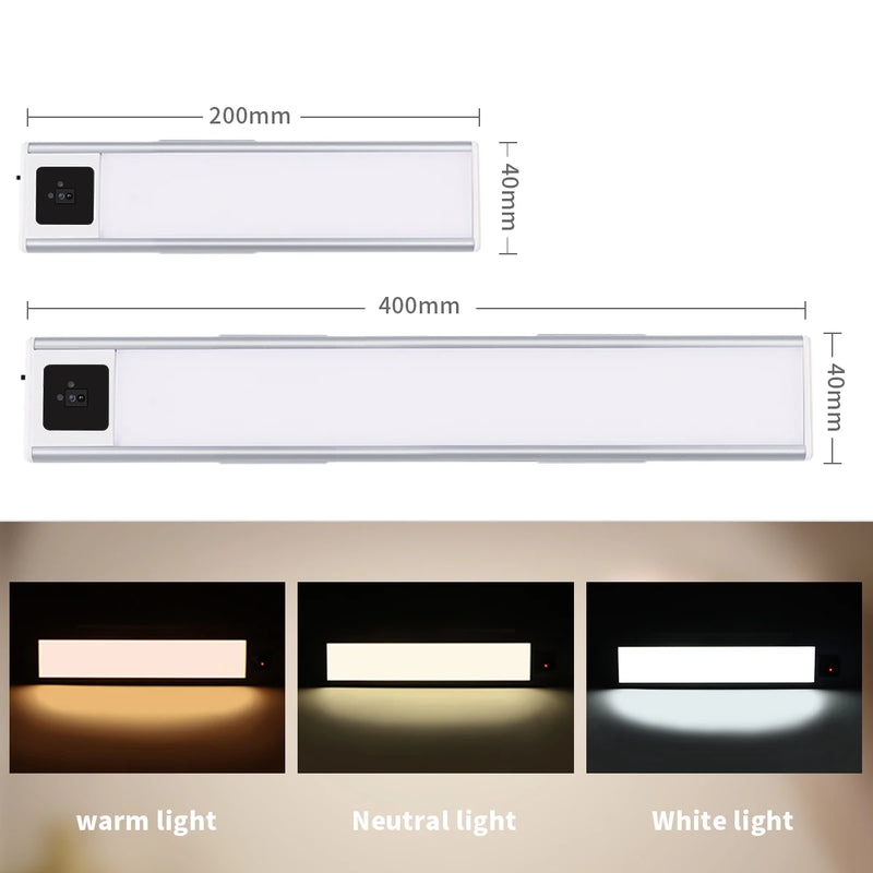 Réglette LED Sous Meuble Rechargeable, Capteur de Geste, 20 ou 40 cm
