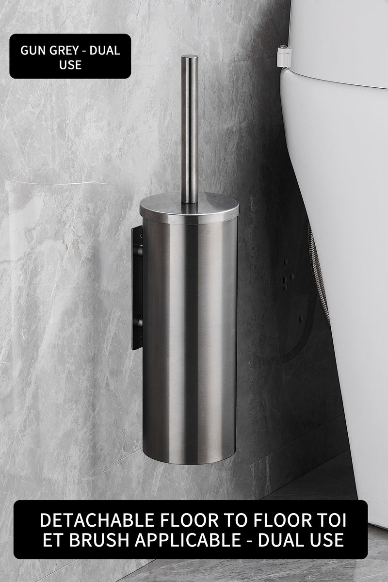 Brosse WC Murale Inox 304 Vis ou Adhésif Sans Perceuse, 6 Finitions