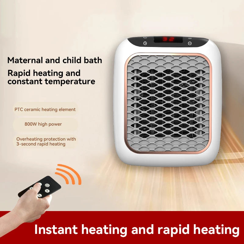 Radiateur Salle de Bain Mini Mural PTC avec Écran Digital et Télécommande