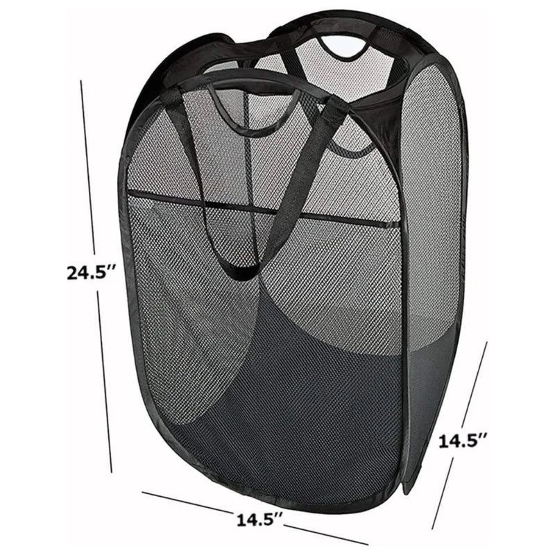 Panier à Linge Pliable Ventilé Noir et Blanc, Plusieurs Tailles