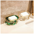 Porte-Savon Drainant Liseré Doré, Vert ou Transparent, 1 ou 2 Niveaux