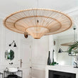 Suspension Cuisine Rotin Chapeau de Paille Wabi-Sabi, Ø 60 à 120 cm