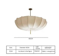 Suspension Cuisine en Tissu Crème Wabi-Sabi, Ø 40, 50, 60 ou 80 cm