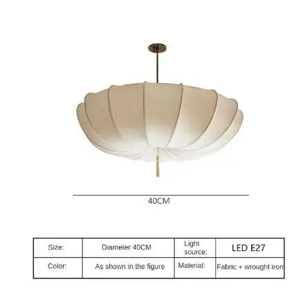 Suspension Cuisine en Tissu Crème Wabi-Sabi, Ø 40, 50, 60 ou 80 cm