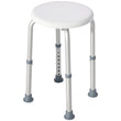 Tabouret de Douche Rond Réglable en Hauteur, Aluminium Antidérapant