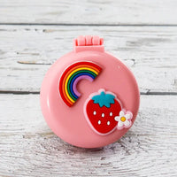 Miroir de Poche Pliant avec Brosse à Coussin d'Air, 22 Motifs