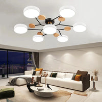 Plafonnier LED Nordique Bois, 1 à 7 Têtes, 4 Coloris