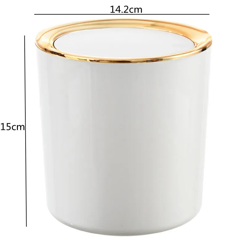 Petite Poubelle Ronde de Salle de Bain Couvercle Pivotant