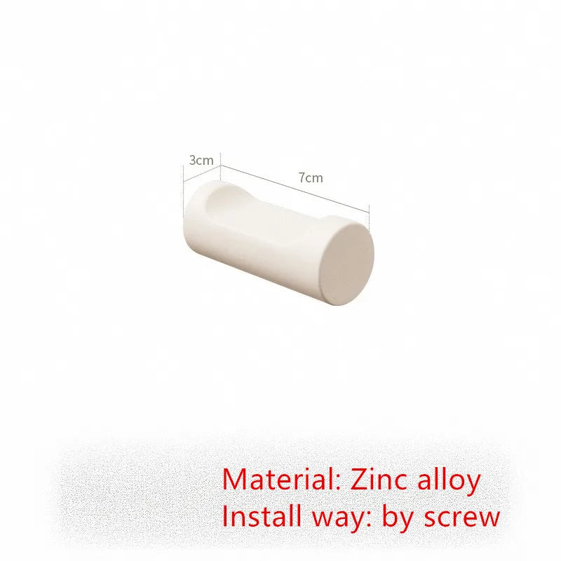 Patère Murale Blanc Lait en Laiton ou Alliage de Zinc, 6 Modèles
