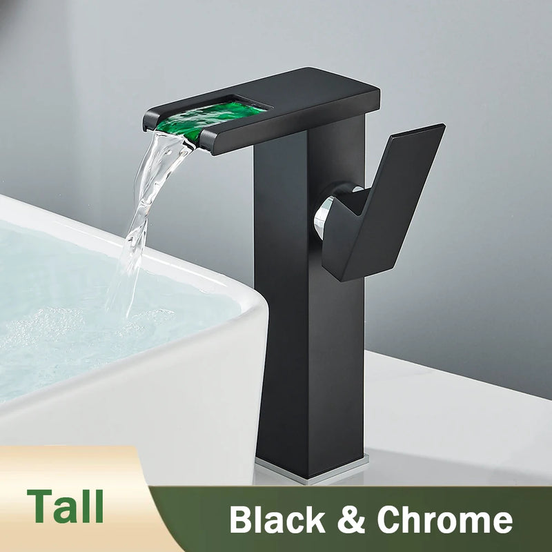 Mitigeur Lavabo Cascade LED Couleur Changeante