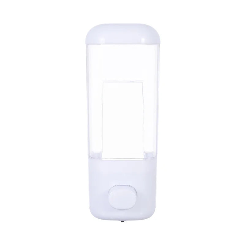 Distributeur de Savon Mural à Bouton Poussoir Blanc, 1 ou 2 Réservoirs