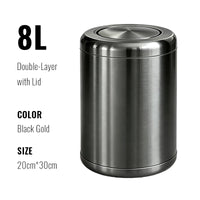 Poubelle de Salle de Bain Luxe Inox Double Couche 8 ou 10 Litres