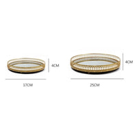 Plateau Miroir Rond Doré Ajouré en Métal 17 ou 25 cm