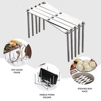 Support Rétractable pour Couvercles de Casseroles Inox 2 Pièces