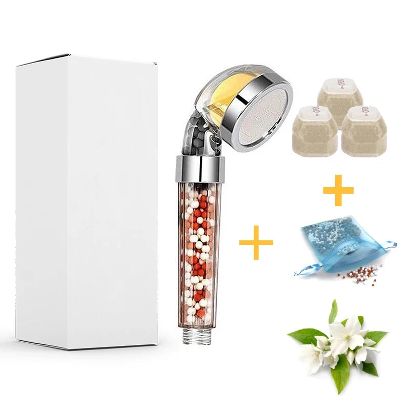 Pommeau de Douche Vitamine C Filtrant Parfumé Citron, Rose, Lavande ou Jasmin