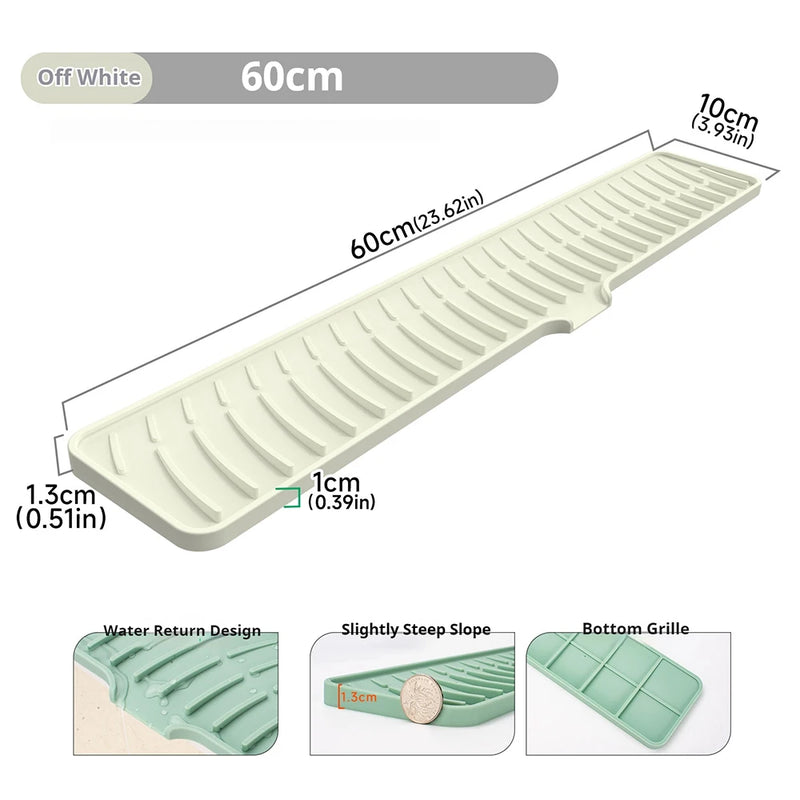 Tapis Égouttoir Silicone pour Évier à Pente Douce, 42 ou 60 cm