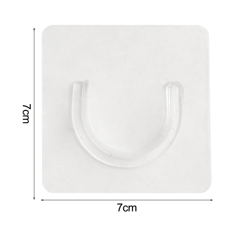 Supports Adhésifs Transparents pour Tringle de Douche, 7 x 7 cm