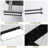 Porte-Papier Toilette Adhésif Sans Perçage en Inox 304 3 Coloris