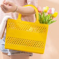 Panier de Douche Portable Ajouré 29 x 20 cm, Beige, Vert ou Jaune
