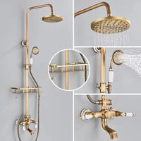 Colonne de Douche Rétro Laiton Antique avec Douchette