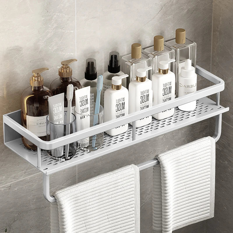Étagère de Salle de Bain Murale en Aluminium, 30 à 50 cm