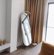 Miroir sur Pied Ovale Rotatif Inox 169 cm, 3 Articles à la Pièce