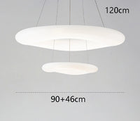 Suspension Cuisine LED Anneau Blanc, Simple ou Double, 60 à 90 cm