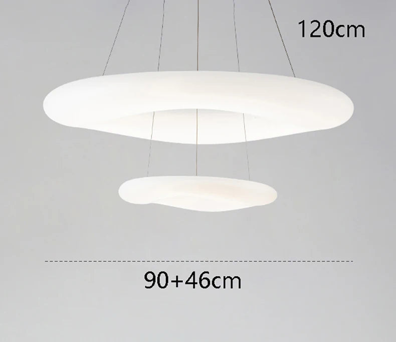 Suspension Cuisine LED Anneau Blanc, Simple ou Double, 60 à 90 cm