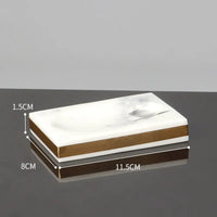 Accessoires Salle de Bain Effet Marbre et Doré à la Pièce, 7 Articles