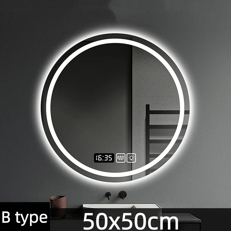 Miroir LED Rond Salle de Bain Anti-Buée Tactile 60 cm