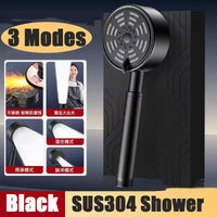 Pommeau de Douche Inox 304, 3 ou 5 Modes, Accessoires à la Pièce