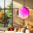 Miroir Mural Rond Décoratif Verre Teinté Dégradé Arc-en-Ciel 66 cm