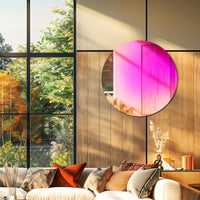 Miroir Mural Rond Décoratif Verre Teinté Dégradé Arc-en-Ciel 66 cm