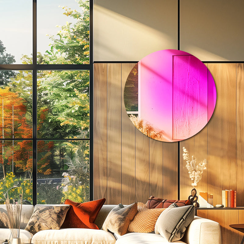 Miroir Mural Rond Décoratif Verre Teinté Dégradé Arc-en-Ciel 66 cm