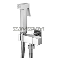 Douchette WC Laiton Robinet d'Angle Carré Eau Froide, 5 Finitions
